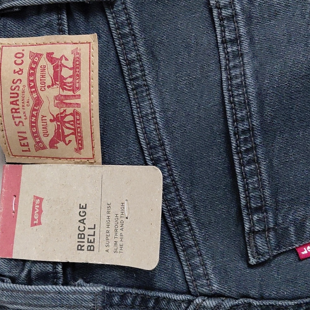 Levi's Ribcage Bell Cut And Dry No Dest Sz 27 Nwt - Picture 7 of 14